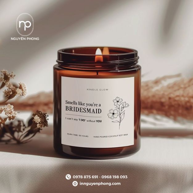 in tem dán nến thơm bằng chất liệu decal giấy